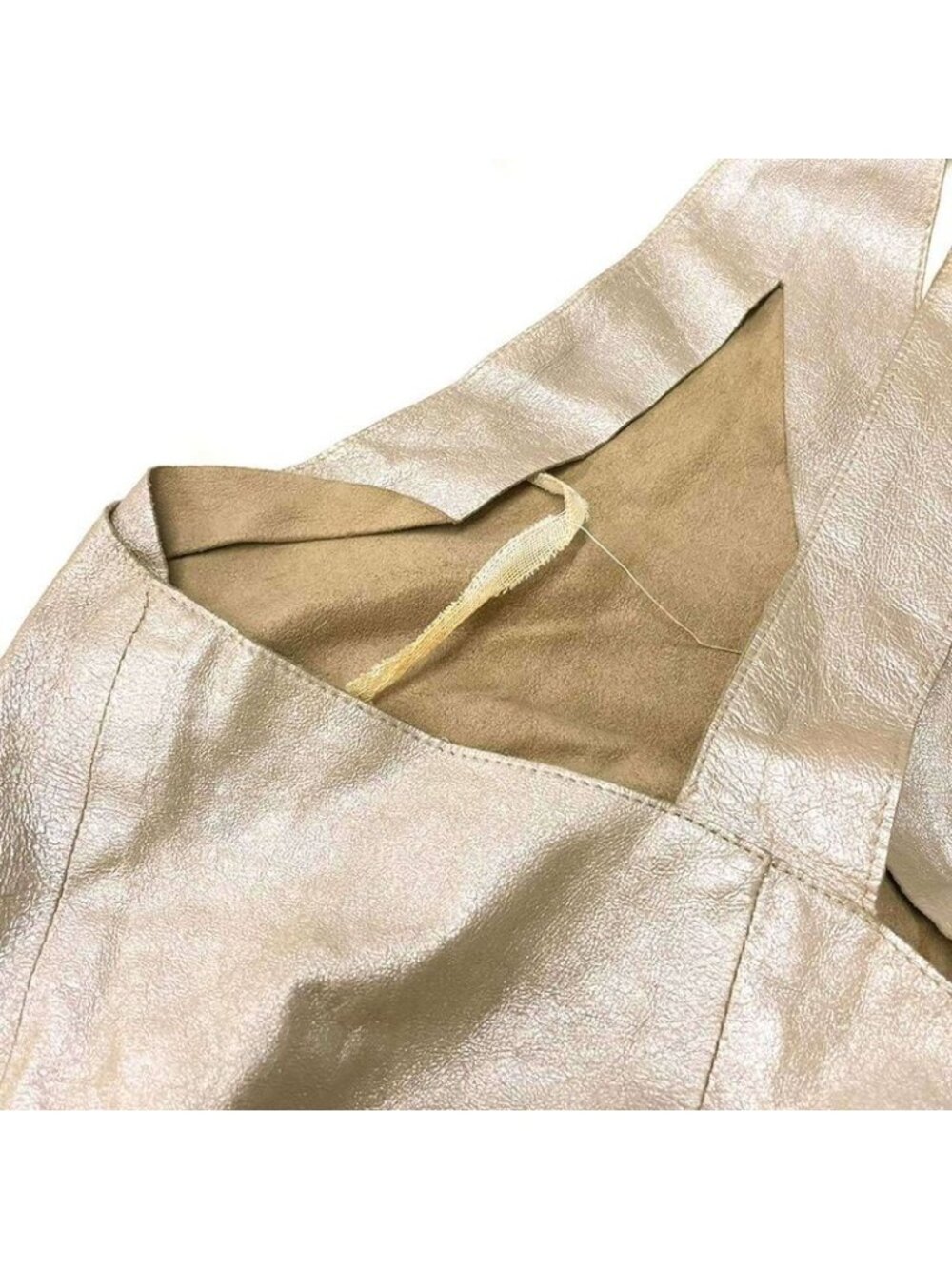 Fendi Vintage Leather Dress Beige 40 - Picture 4 of 5